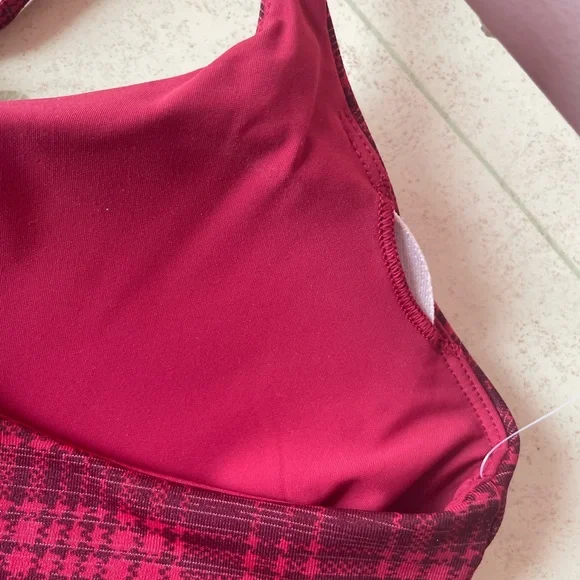 NWT outdoor voices pomegranate plaid  tank top - Picture 5 of 9